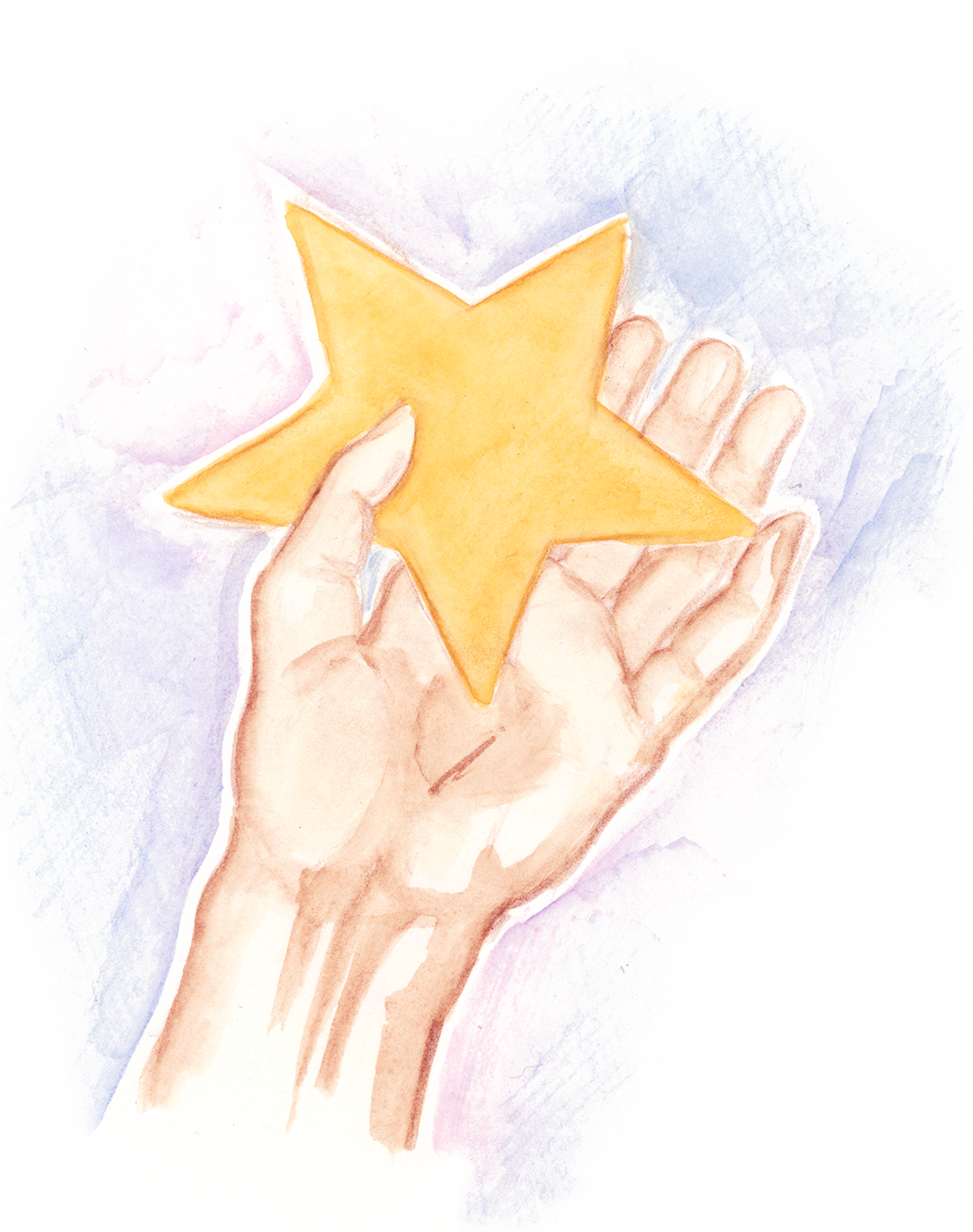 hand-hält-stern-nach-den-sternen-greifen-coaching-aquarell-ziele-zielfindung